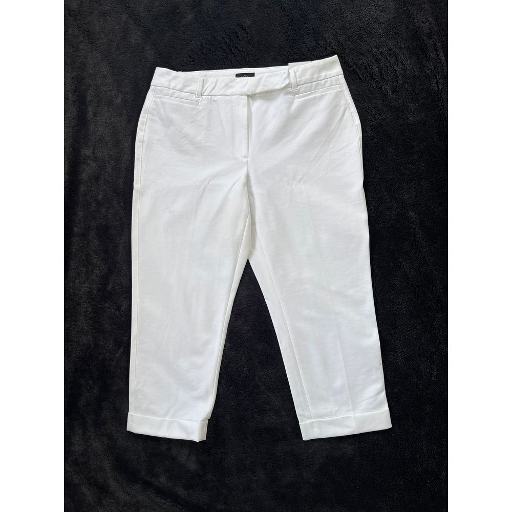 White House Black Market Slim Crop White Dress Pants Office Casual Wear 12P‎ NWT